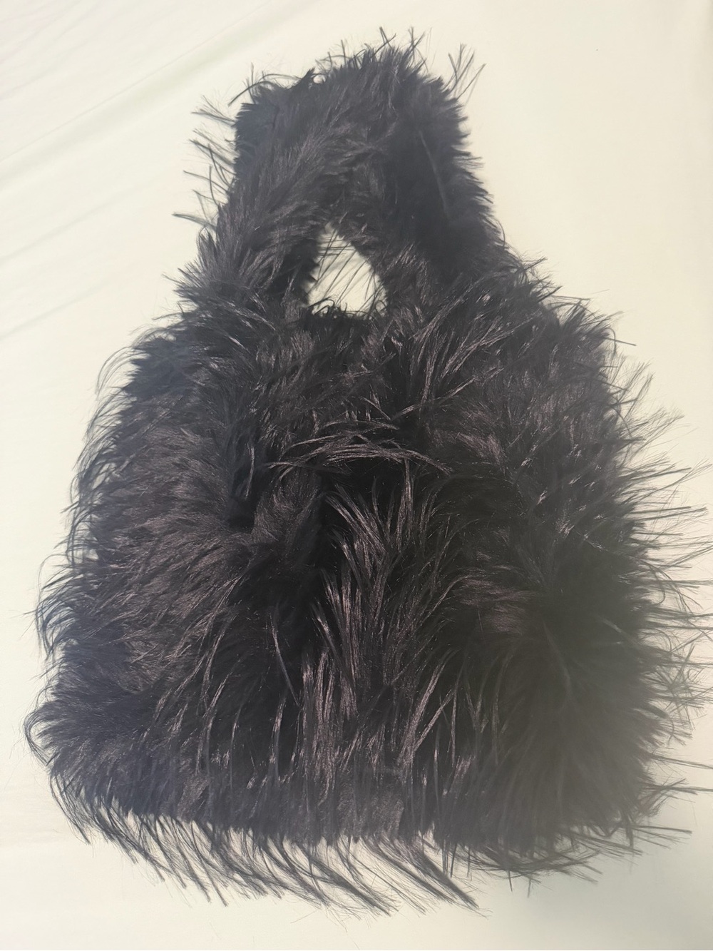 Dolls Kill NWT Plush Faux-Fur Black Purse Bag